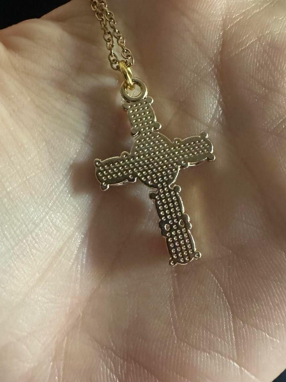 Colorful Rhinestone Cross Necklace - Picture 6 of 6